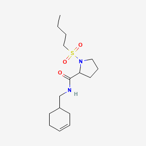 molecular formula C16H28N2O3S B7535307 1-butylsulfonyl-N-(cyclohex-3-en-1-ylmethyl)pyrrolidine-2-carboxamide 