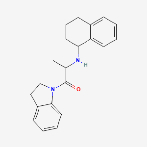 molecular formula C21H24N2O B7535315 1-(2,3-Dihydroindol-1-yl)-2-(1,2,3,4-tetrahydronaphthalen-1-ylamino)propan-1-one 