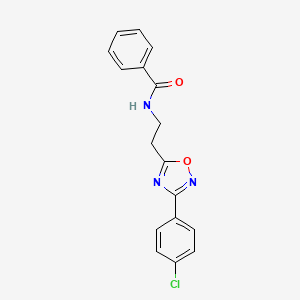 molecular formula C17H14ClN3O2 B7535337 N-{2-[3-(4-chlorophenyl)-1,2,4-oxadiazol-5-yl]ethyl}benzamide 