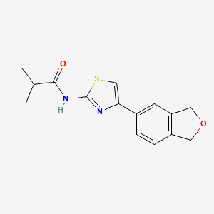molecular formula C15H16N2O2S B7535345 N-[4-(1,3-dihydro-2-benzofuran-5-yl)-1,3-thiazol-2-yl]-2-methylpropanamide 