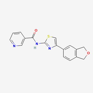 N-[4-(1,3-dihydro-2-benzofuran-5-yl)-1,3-thiazol-2-yl]pyridine-3-carboxamide