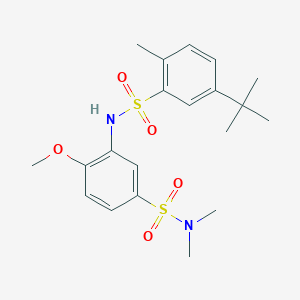 molecular formula C20H28N2O5S2 B7535375 5-tert-butyl-N-[5-(dimethylsulfamoyl)-2-methoxyphenyl]-2-methylbenzenesulfonamide 
