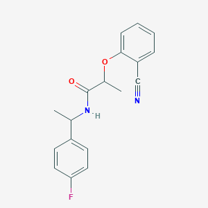 molecular formula C18H17FN2O2 B7535391 2-(2-cyanophenoxy)-N-[1-(4-fluorophenyl)ethyl]propanamide 