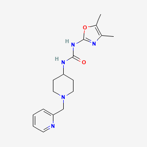molecular formula C17H23N5O2 B7535408 1-(4,5-Dimethyl-1,3-oxazol-2-yl)-3-[1-(pyridin-2-ylmethyl)piperidin-4-yl]urea 