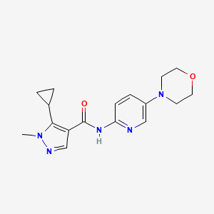molecular formula C17H21N5O2 B7535412 5-cyclopropyl-1-methyl-N-(5-morpholin-4-ylpyridin-2-yl)pyrazole-4-carboxamide 