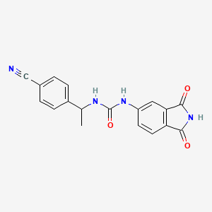 molecular formula C18H14N4O3 B7535417 1-[1-(4-Cyanophenyl)ethyl]-3-(1,3-dioxoisoindol-5-yl)urea 