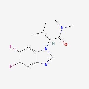 molecular formula C14H17F2N3O B7535422 2-(5,6-difluorobenzimidazol-1-yl)-N,N,3-trimethylbutanamide 