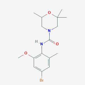 molecular formula C16H23BrN2O3 B7535427 N-(4-bromo-2-methoxy-6-methylphenyl)-2,2,6-trimethylmorpholine-4-carboxamide 