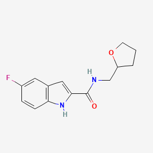 molecular formula C14H15FN2O2 B7535435 5-fluoro-N-(oxolan-2-ylmethyl)-1H-indole-2-carboxamide 