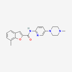 molecular formula C20H22N4O2 B7535447 7-methyl-N-[5-(4-methylpiperazin-1-yl)pyridin-2-yl]-1-benzofuran-2-carboxamide 