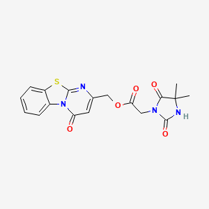 molecular formula C18H16N4O5S B7535454 (4-Oxopyrimido[2,1-b][1,3]benzothiazol-2-yl)methyl 2-(4,4-dimethyl-2,5-dioxoimidazolidin-1-yl)acetate 