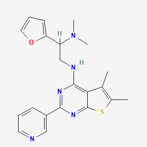 molecular formula C21H23N5OS B7535473 N'-(5,6-dimethyl-2-pyridin-3-ylthieno[2,3-d]pyrimidin-4-yl)-1-(furan-2-yl)-N,N-dimethylethane-1,2-diamine 