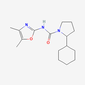molecular formula C16H25N3O2 B7535484 2-cyclohexyl-N-(4,5-dimethyl-1,3-oxazol-2-yl)pyrrolidine-1-carboxamide 