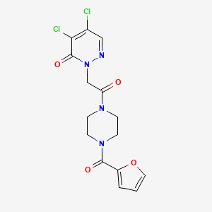 molecular formula C15H14Cl2N4O4 B7535496 4,5-Dichloro-2-[2-[4-(furan-2-carbonyl)piperazin-1-yl]-2-oxoethyl]pyridazin-3-one 