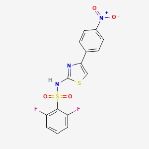 molecular formula C15H9F2N3O4S2 B7535516 2,6-difluoro-N-[4-(4-nitrophenyl)-1,3-thiazol-2-yl]benzenesulfonamide 