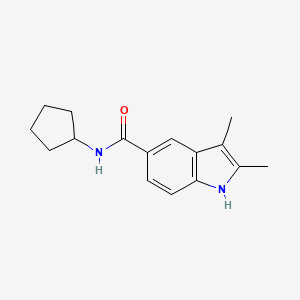 molecular formula C16H20N2O B7535521 N~5~-cyclopentyl-2,3-dimethyl-1H-indole-5-carboxamide 