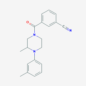 molecular formula C20H21N3O B7535529 3-[3-Methyl-4-(3-methylphenyl)piperazine-1-carbonyl]benzonitrile 