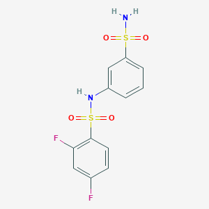 molecular formula C12H10F2N2O4S2 B7535533 2,4-difluoro-N-(3-sulfamoylphenyl)benzenesulfonamide 