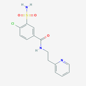 molecular formula C14H14ClN3O3S B7535538 4-chloro-N-(2-pyridin-2-ylethyl)-3-sulfamoylbenzamide 