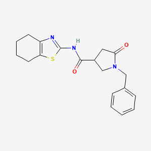 molecular formula C19H21N3O2S B7535546 1-benzyl-5-oxo-N-(4,5,6,7-tetrahydro-1,3-benzothiazol-2-yl)pyrrolidine-3-carboxamide 