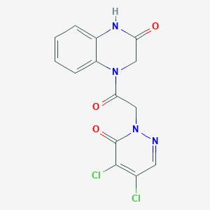 molecular formula C14H10Cl2N4O3 B7535552 4-[2-(4,5-Dichloro-6-oxopyridazin-1-yl)acetyl]-1,3-dihydroquinoxalin-2-one 