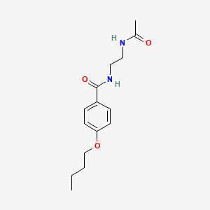 molecular formula C15H22N2O3 B7535569 N-(2-acetamidoethyl)-4-butoxybenzamide 