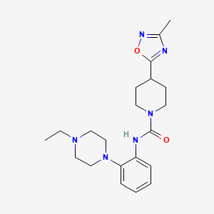 molecular formula C21H30N6O2 B7535578 N-[2-(4-ethylpiperazin-1-yl)phenyl]-4-(3-methyl-1,2,4-oxadiazol-5-yl)piperidine-1-carboxamide 