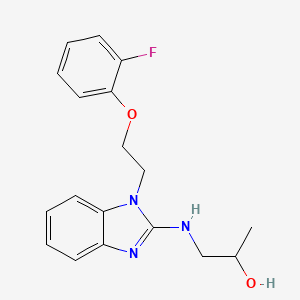 molecular formula C18H20FN3O2 B7535599 1-[[1-[2-(2-Fluorophenoxy)ethyl]benzimidazol-2-yl]amino]propan-2-ol 