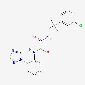molecular formula C20H20ClN5O2 B7535618 N-[2-(3-chlorophenyl)-2-methylpropyl]-N'-[2-(1,2,4-triazol-1-yl)phenyl]oxamide 