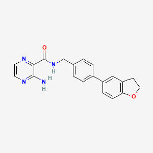 molecular formula C20H18N4O2 B7535645 3-amino-N-[[4-(2,3-dihydro-1-benzofuran-5-yl)phenyl]methyl]pyrazine-2-carboxamide 