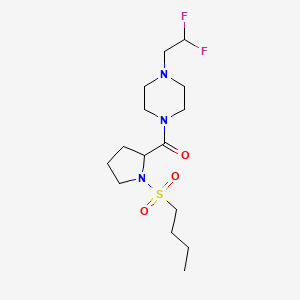 molecular formula C15H27F2N3O3S B7535661 (1-Butylsulfonylpyrrolidin-2-yl)-[4-(2,2-difluoroethyl)piperazin-1-yl]methanone 