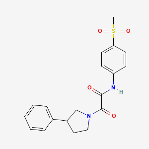 molecular formula C19H20N2O4S B7535664 N-(4-methylsulfonylphenyl)-2-oxo-2-(3-phenylpyrrolidin-1-yl)acetamide 