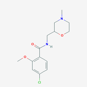 molecular formula C14H19ClN2O3 B7535672 4-chloro-2-methoxy-N-[(4-methylmorpholin-2-yl)methyl]benzamide 