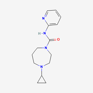 molecular formula C14H20N4O B7535681 4-cyclopropyl-N-pyridin-2-yl-1,4-diazepane-1-carboxamide 