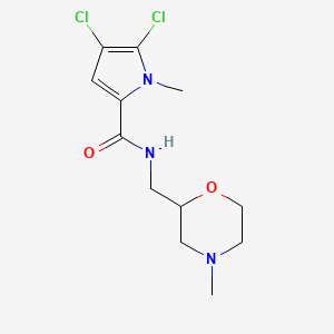 molecular formula C12H17Cl2N3O2 B7535682 4,5-dichloro-1-methyl-N-[(4-methylmorpholin-2-yl)methyl]pyrrole-2-carboxamide 