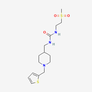 molecular formula C15H25N3O3S2 B7535697 1-(2-Methylsulfonylethyl)-3-[[1-(thiophen-2-ylmethyl)piperidin-4-yl]methyl]urea 