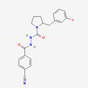 molecular formula C20H19FN4O2 B7535707 N'-(4-cyanobenzoyl)-2-[(3-fluorophenyl)methyl]pyrrolidine-1-carbohydrazide 