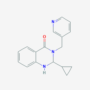 molecular formula C17H17N3O B7535711 2-Cyclopropyl-3-(pyridin-3-ylmethyl)-1,2-dihydroquinazolin-4-one 