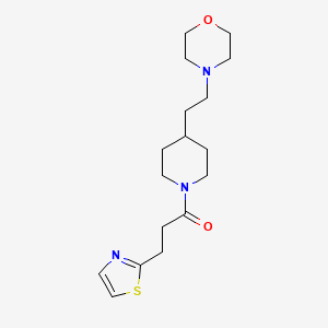 molecular formula C17H27N3O2S B7535724 1-[4-(2-Morpholin-4-ylethyl)piperidin-1-yl]-3-(1,3-thiazol-2-yl)propan-1-one 