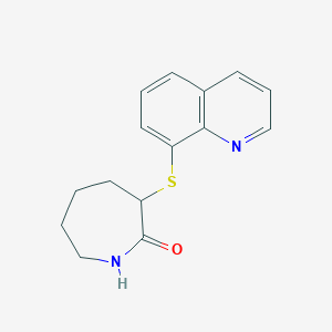 molecular formula C15H16N2OS B7535748 3-Quinolin-8-ylsulfanylazepan-2-one 