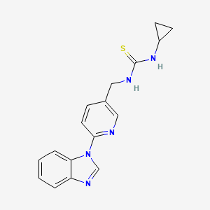 molecular formula C17H17N5S B7535749 1-[[6-(Benzimidazol-1-yl)pyridin-3-yl]methyl]-3-cyclopropylthiourea 