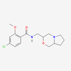 molecular formula C16H21ClN2O3 B7535753 N-(3,4,6,7,8,8a-hexahydro-1H-pyrrolo[2,1-c][1,4]oxazin-3-ylmethyl)-4-chloro-2-methoxybenzamide 