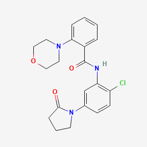 molecular formula C21H22ClN3O3 B7535779 N-[2-chloro-5-(2-oxopyrrolidin-1-yl)phenyl]-2-morpholin-4-ylbenzamide 