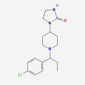 molecular formula C17H24ClN3O B7535783 1-[1-[1-(4-Chlorophenyl)propyl]piperidin-4-yl]imidazolidin-2-one 