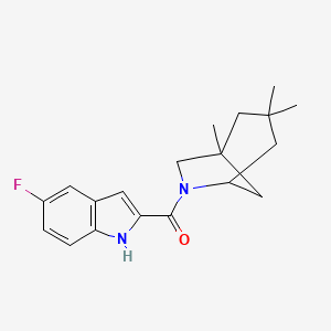 molecular formula C19H23FN2O B7535820 (5-fluoro-1H-indol-2-yl)(1,3,3-trimethyl-6-azabicyclo[3.2.1]oct-6-yl)methanone 