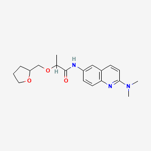 molecular formula C19H25N3O3 B7535821 N-[2-(dimethylamino)quinolin-6-yl]-2-(oxolan-2-ylmethoxy)propanamide 