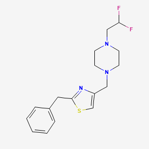 molecular formula C17H21F2N3S B7535828 2-Benzyl-4-[[4-(2,2-difluoroethyl)piperazin-1-yl]methyl]-1,3-thiazole 