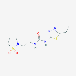 molecular formula C10H17N5O3S2 B7535839 1-[2-(1,1-Dioxo-1,2-thiazolidin-2-yl)ethyl]-3-(5-ethyl-1,3,4-thiadiazol-2-yl)urea 