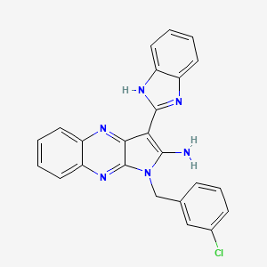 molecular formula C24H17ClN6 B7535847 3-(1H-benzimidazol-2-yl)-1-(3-chlorobenzyl)-1H-pyrrolo[2,3-b]quinoxalin-2-amine 