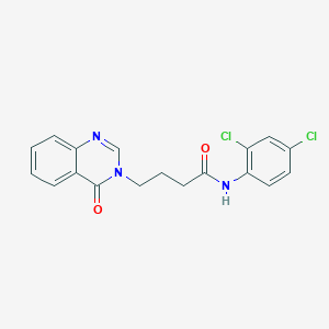 molecular formula C18H15Cl2N3O2 B7535861 N-(2,4-dichlorophenyl)-4-(4-oxoquinazolin-3(4H)-yl)butanamide 